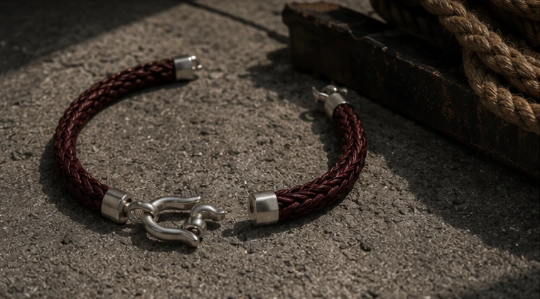 Bracelet L'Ancrage, photographié sur fond neutre — Maison Moka