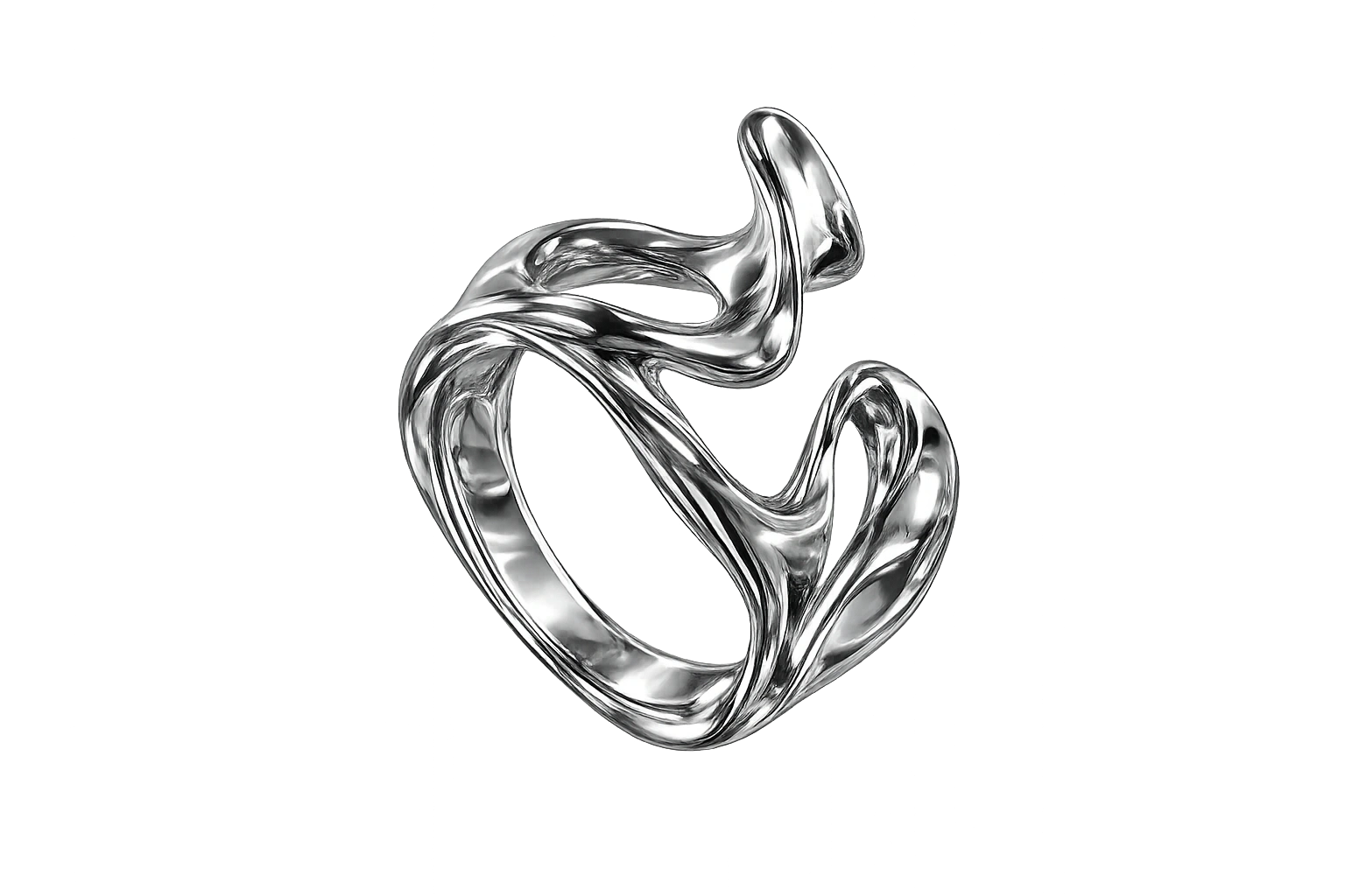 Bague en argile polymère et argent, posée sur un fond clair