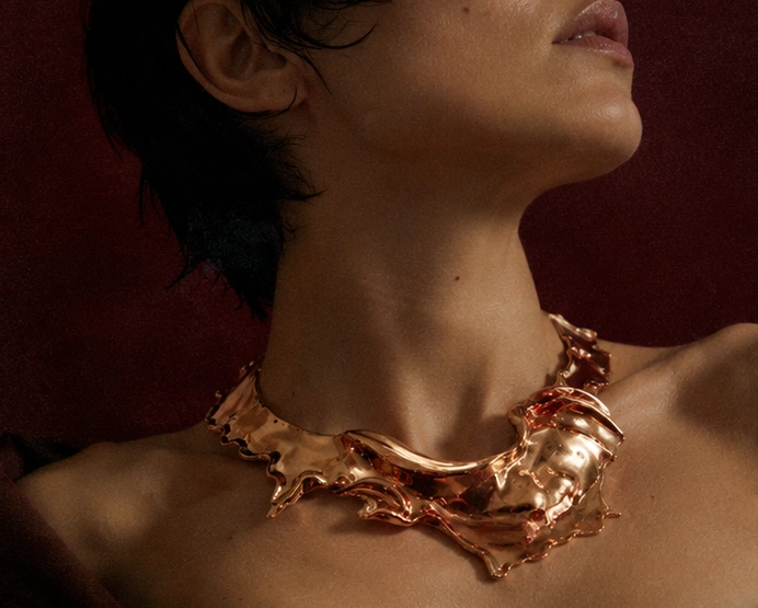 Collier La Solène, porté — Maison Moka